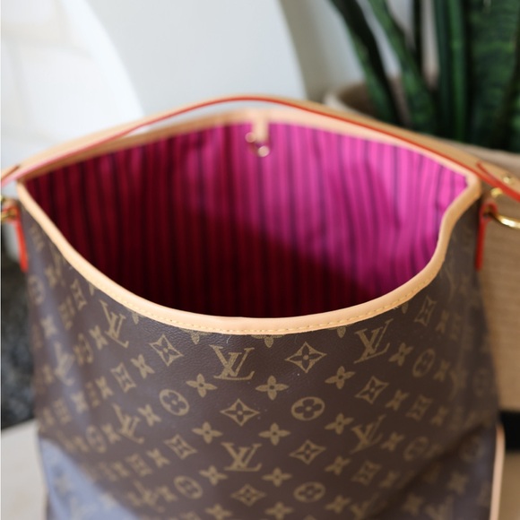 Brown Monogram Shoulder Bag with Tan Trim - Picture 11 of 11